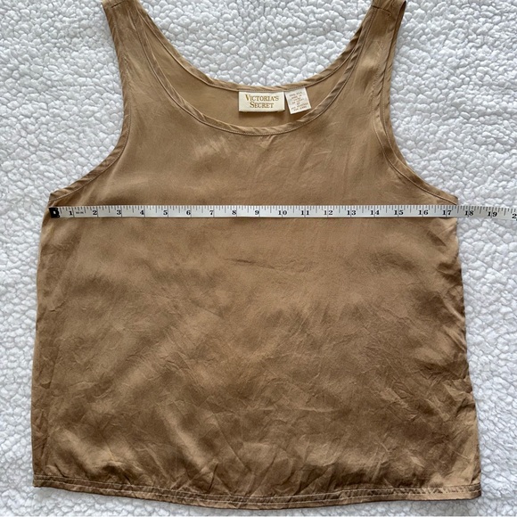 VTG Gold Label Victoria’s Secret 100% silk gold tank top lingerie camisole P - Picture 6 of 9